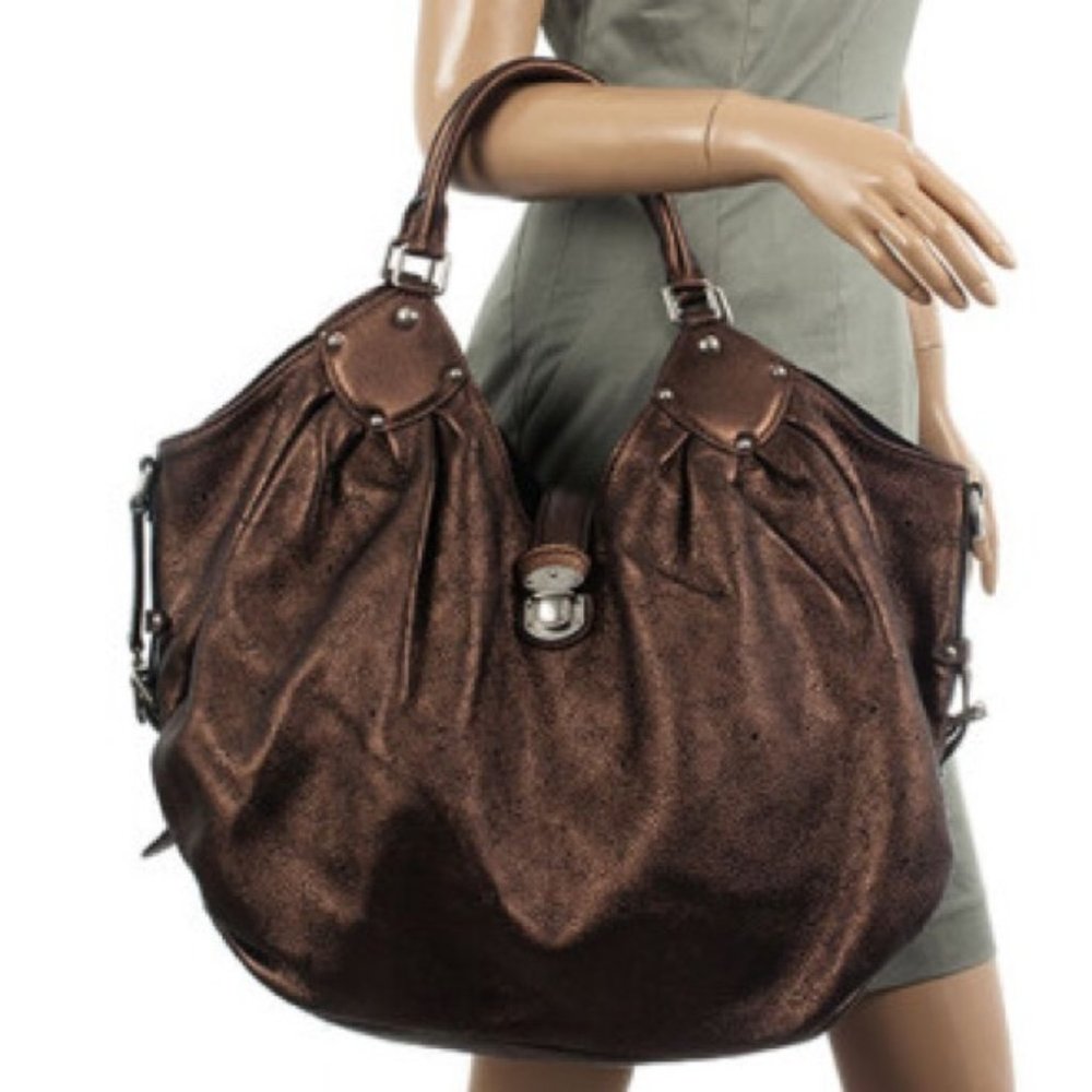 Auth Louis Vuitton Mahina XL Hand Bag Bronze #33682L55